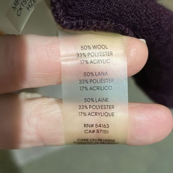 Calvin Klein Floral Print Wool Blend Coat Small - Picture 5 of 8